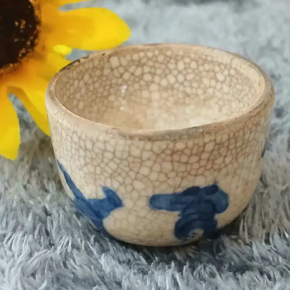 Keramik porselen antik vintage handmade lukisan tangan cup mini,kolpri