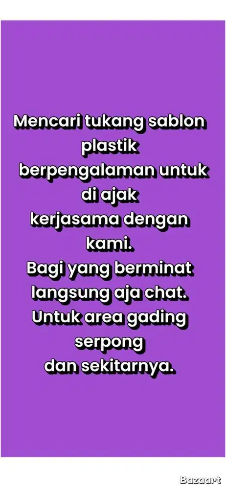 Dibutuhkan tukang sablon berpengalan