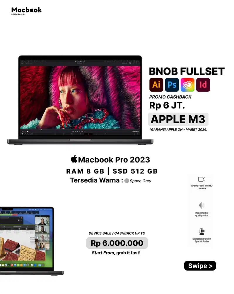 Macbook Pro 2023 RAM 8/512GB Apple M3