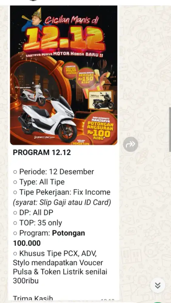 Honda promo akhir tahun