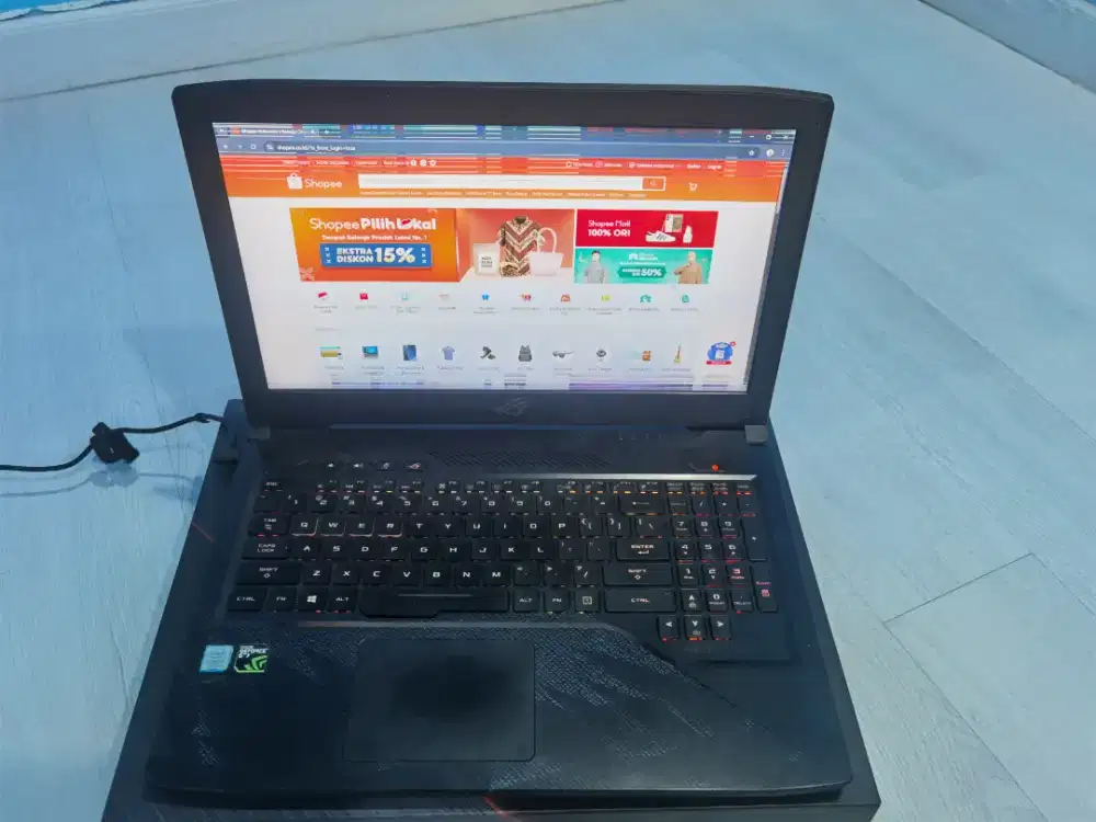 JUAL ROG GL503GE, i7 GEN 8, RAM 16GB, SSD 128GB