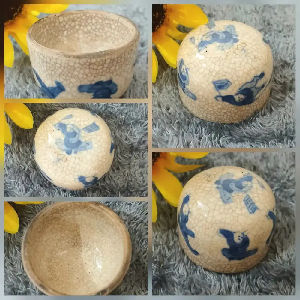 Keramik porselen antik vintage handmade lukisan tangan cup mini,kolpri