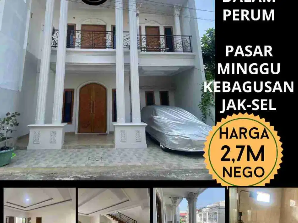 Jual Rugi Harga di bawah pasaran rumah 2 lantai siap huni di Pasar Minggu JakSel