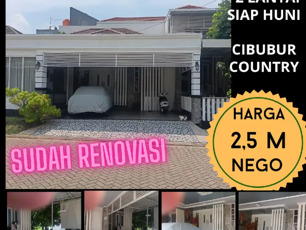 Dijual cepat rumah bagus terenovasi murah di Cibubur Country