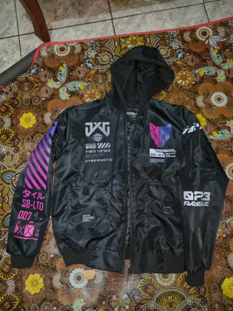 Jaket bomber skyblue