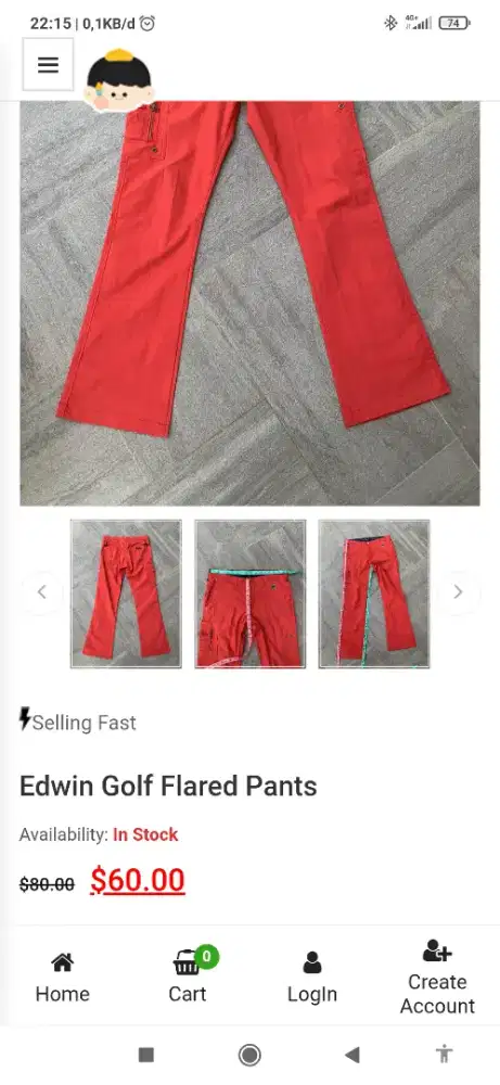 Edwin W Golf Flared Pants Vintage