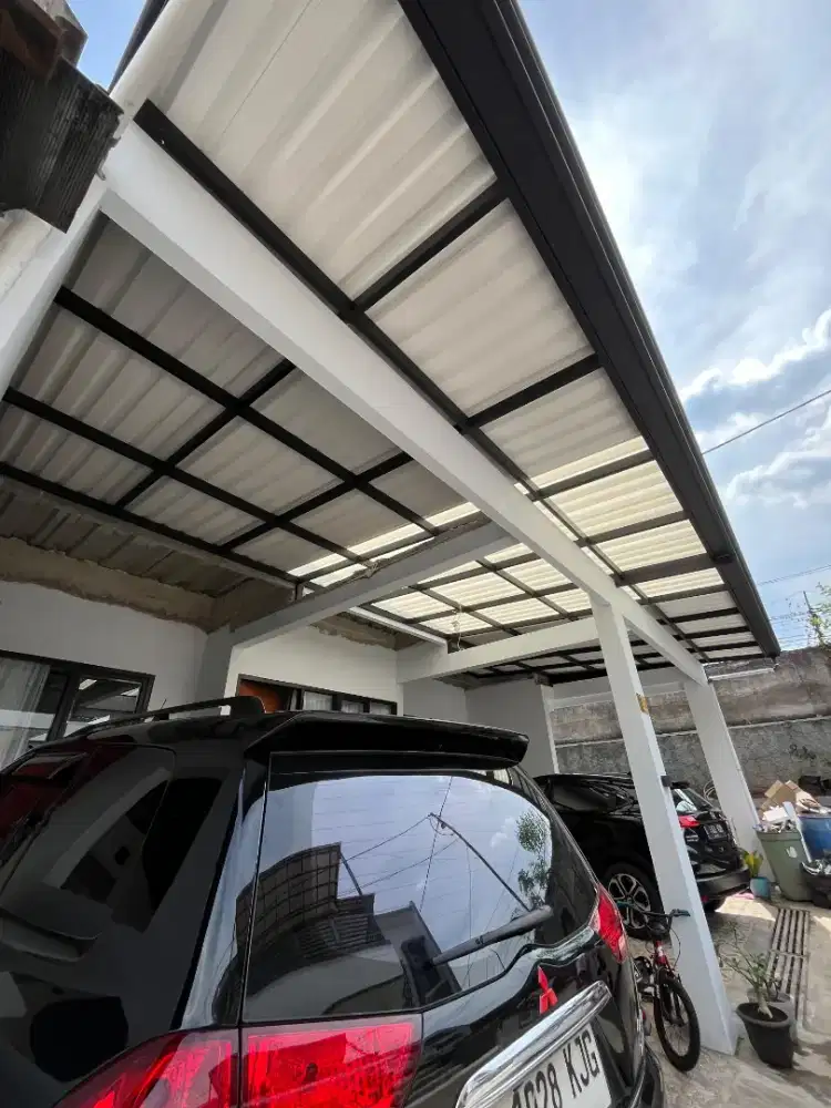 Menerima pembuatan kanopi besi hollow galvanis atap alderon single