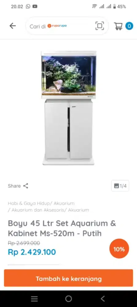 AQUARIUM BOYU DIJUAL CEPAT LIKE NEW