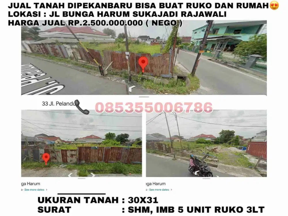jual tanah jln.bunga harum sukajadi rajawali