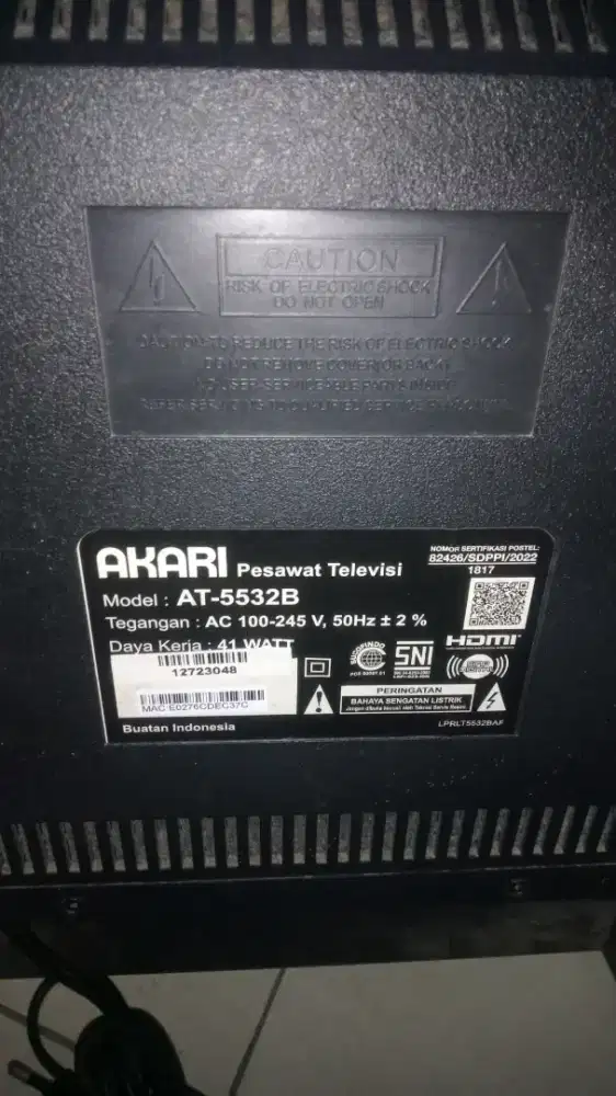 TV LED 32iN Smart YouTube Bluetooth mines pecah