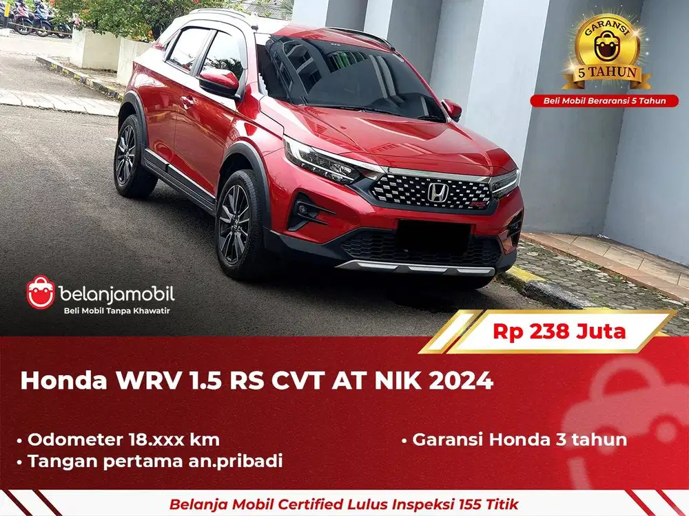 [ GARANSI 5TH ] Honda WR-V WRV WR V 1.5 RS CVT Sensing AT 2024/2025