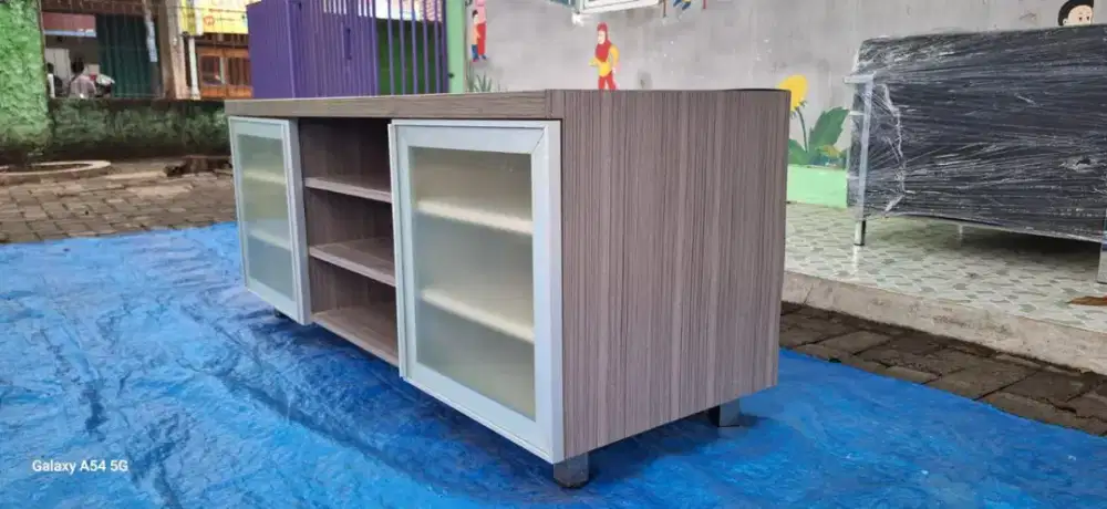 Meja kayu finishing hpl@dinantisecondhand