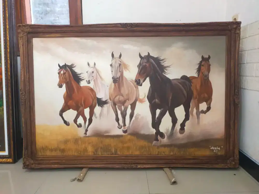 Lukisan kuda 5 ukuran 135×90 cm
