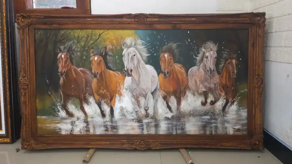 Lukisan kuda 6 ukuran 135×75 cm