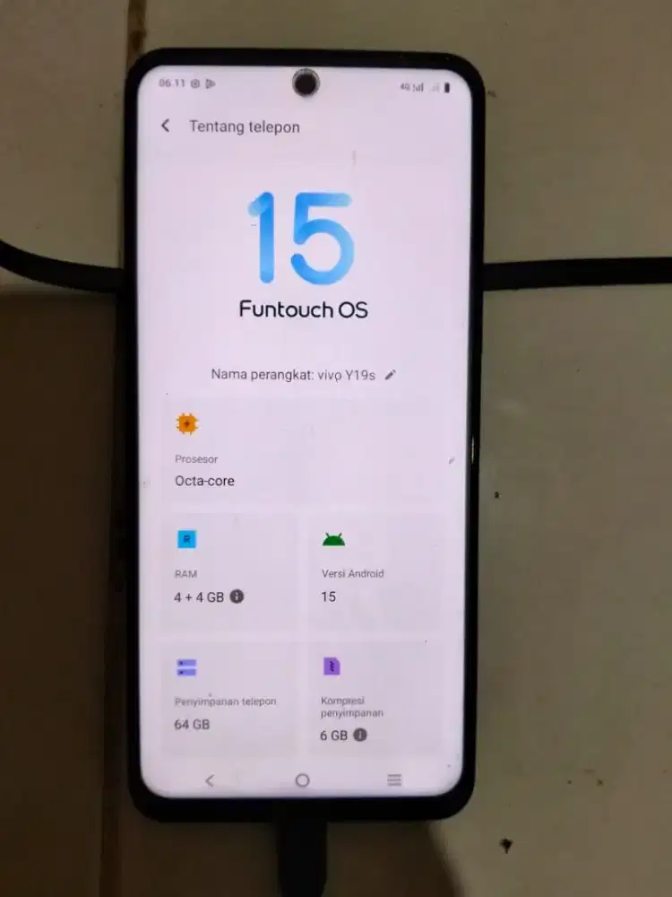 Di jual BU HP vivo y19s ram 4+4/64, mulus, lokasi jakpus
