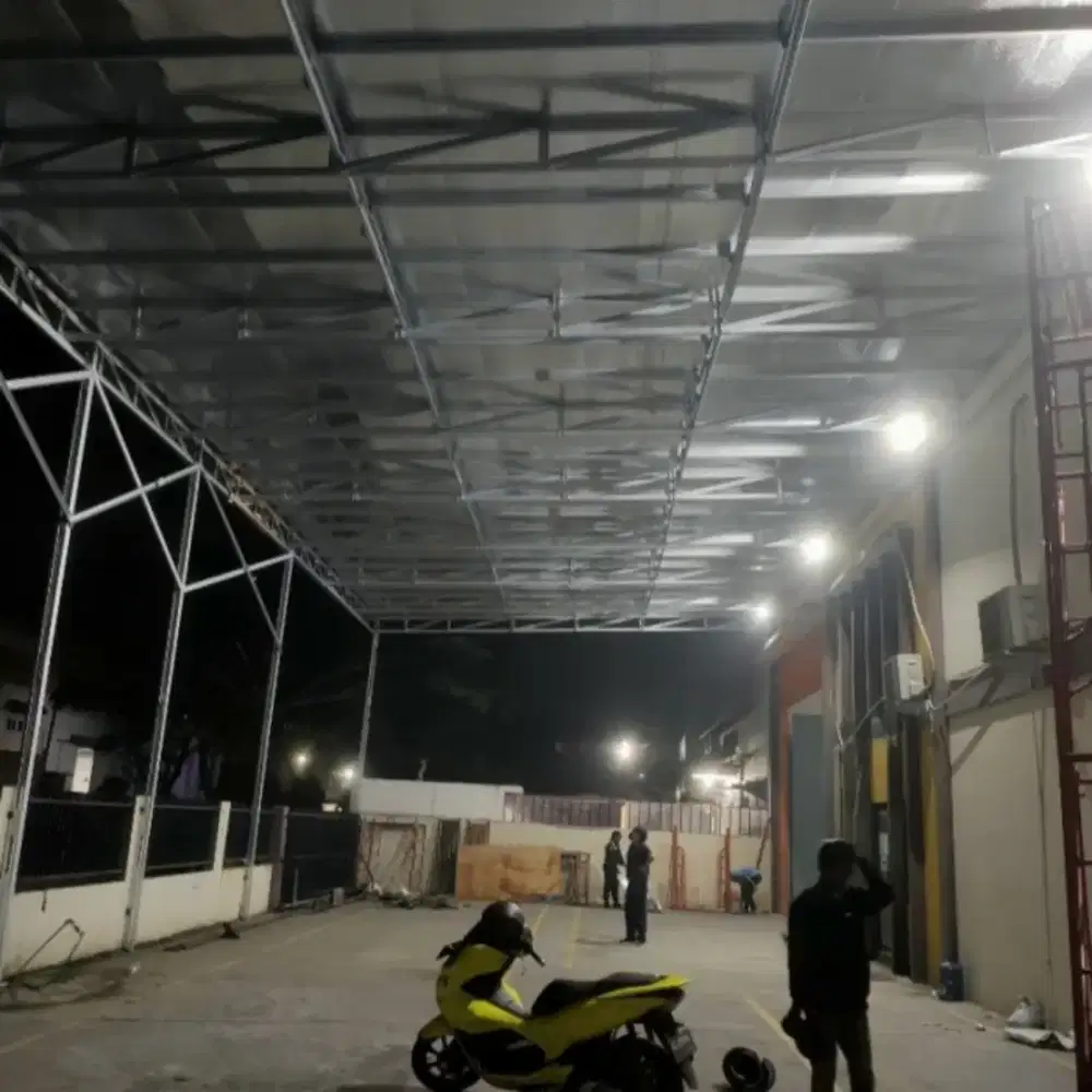 Pemasangan rangka atap gudang dll
