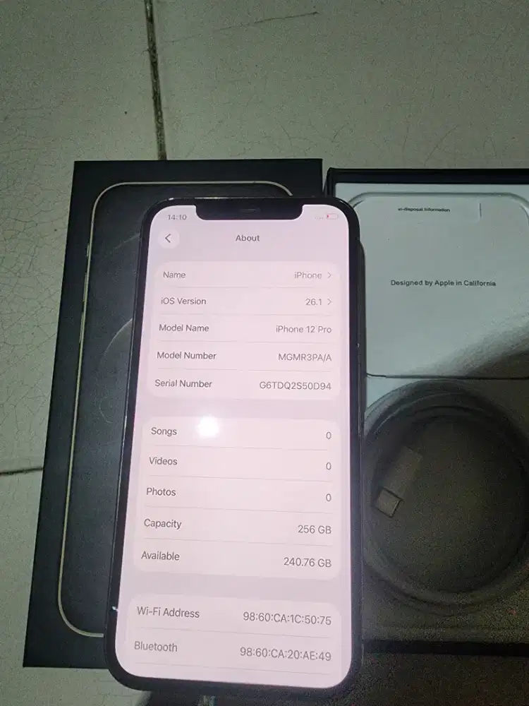 Iphone 12pro 256gb ex ibox warna gold