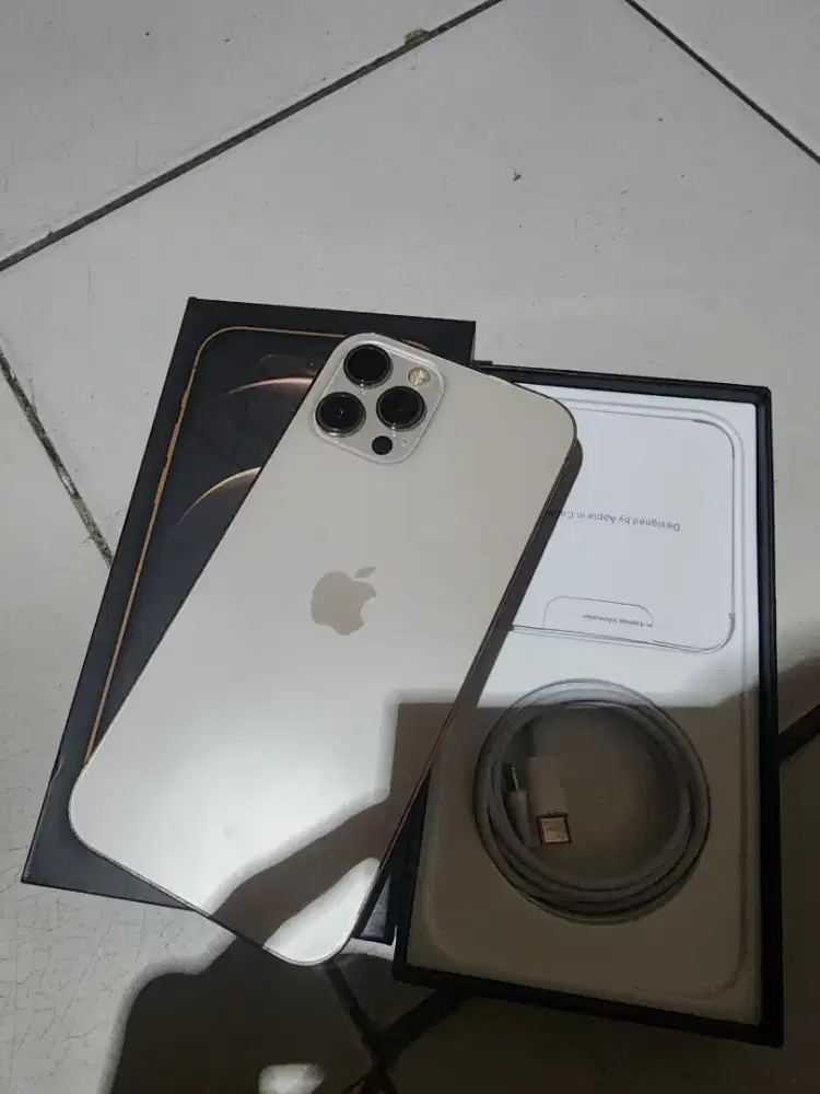 Iphone 12promax 128gb ex ibox warna gold