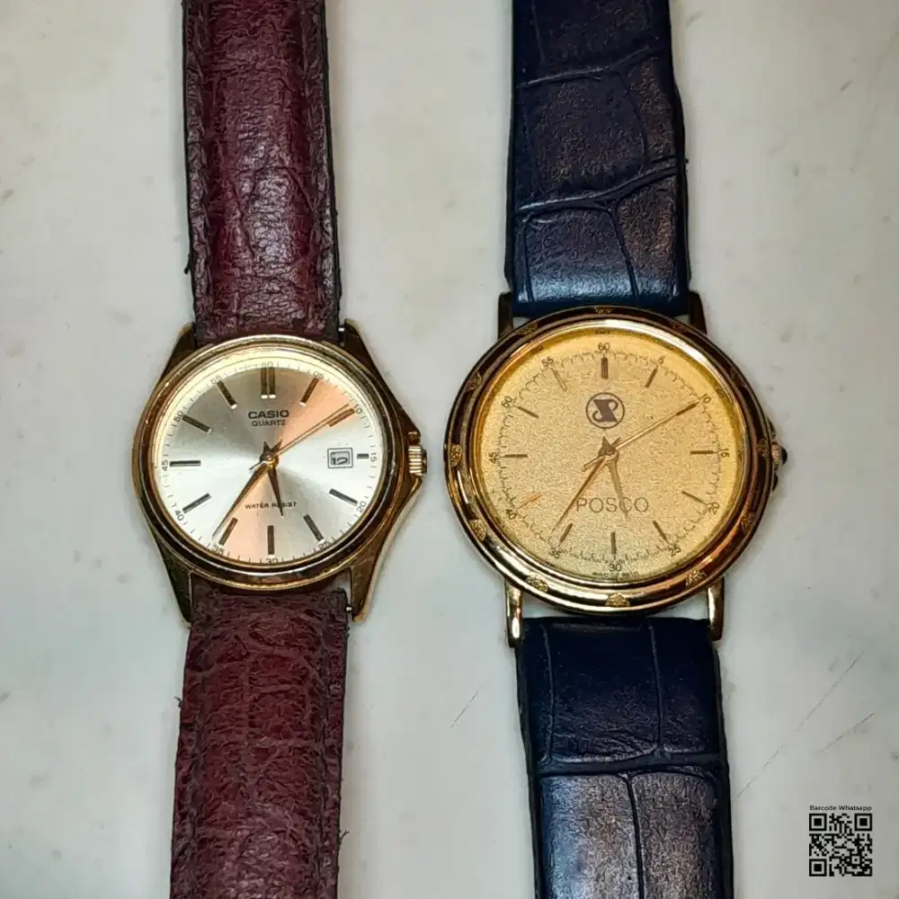 2 Pcs Jam wanita dial gold