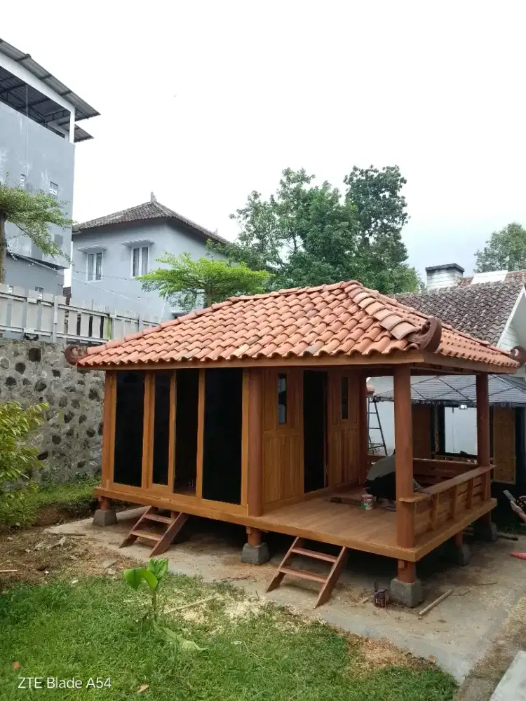 Gasebo 3x5 terlaris dan modern, sudah ada teras+kamar