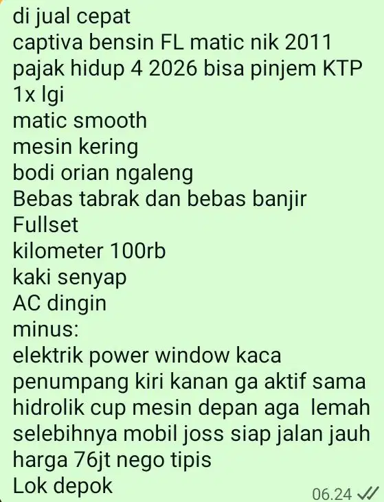 Chevrolet Captiva 2011 Bensin