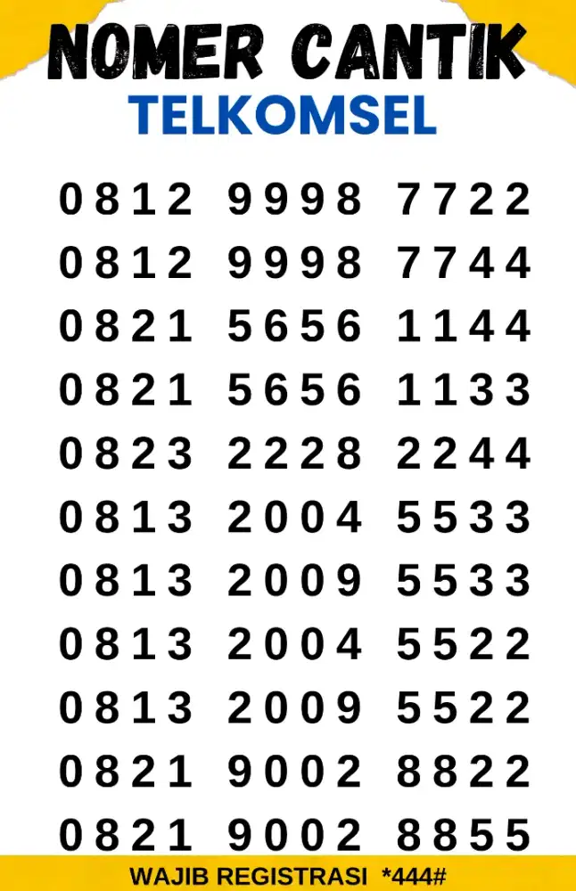 NOMER CANTIK TELKOMSEL , SERIAN couple AABB
