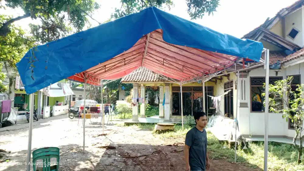 Rangka tenda ukuran 4x8m plus terpal