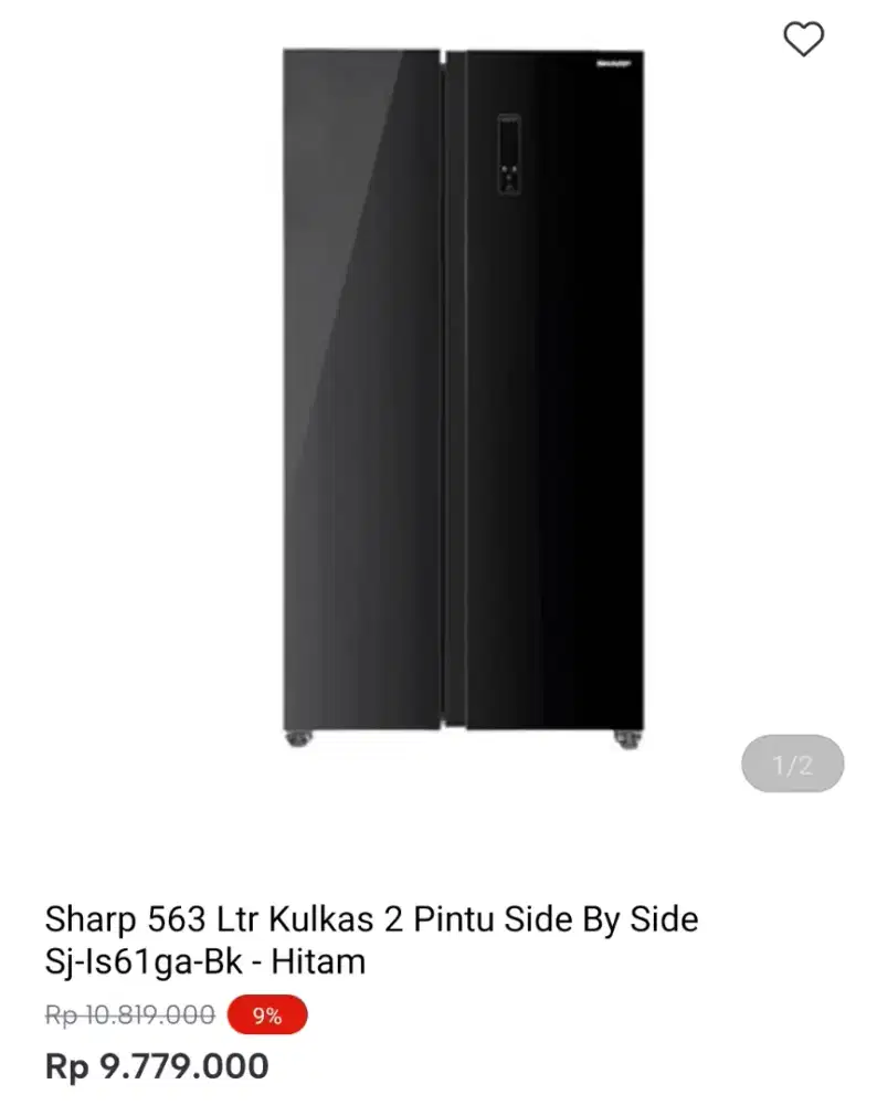 KULKAS SHARP SBS 2 PINTU SJ-IS61GA-BK 563LTR
