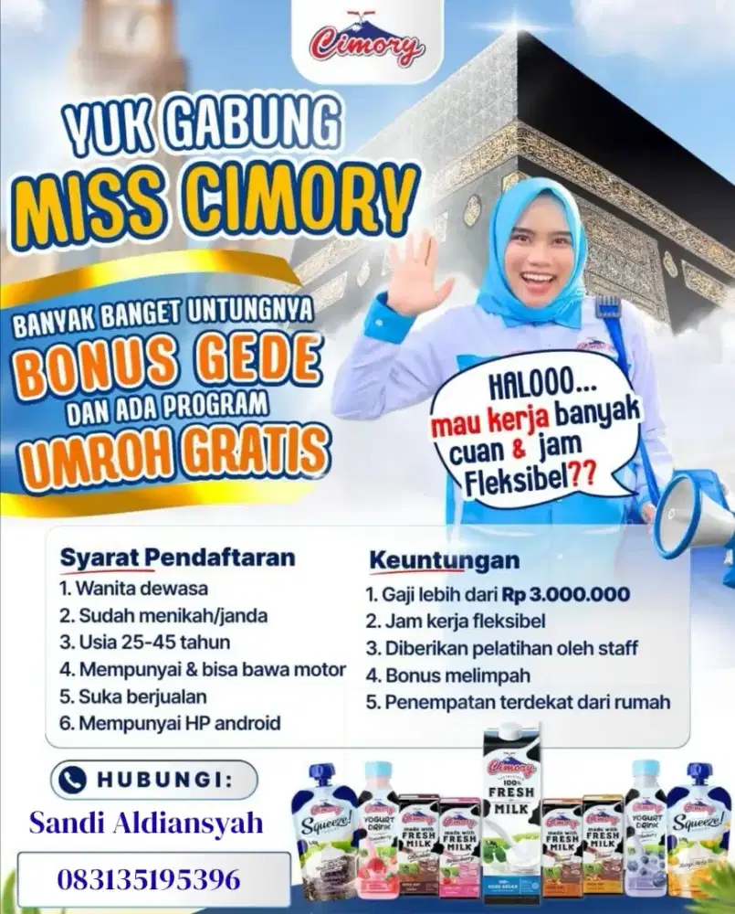 Lowongan pekerjaan Sales Cimory/Miss Cimory