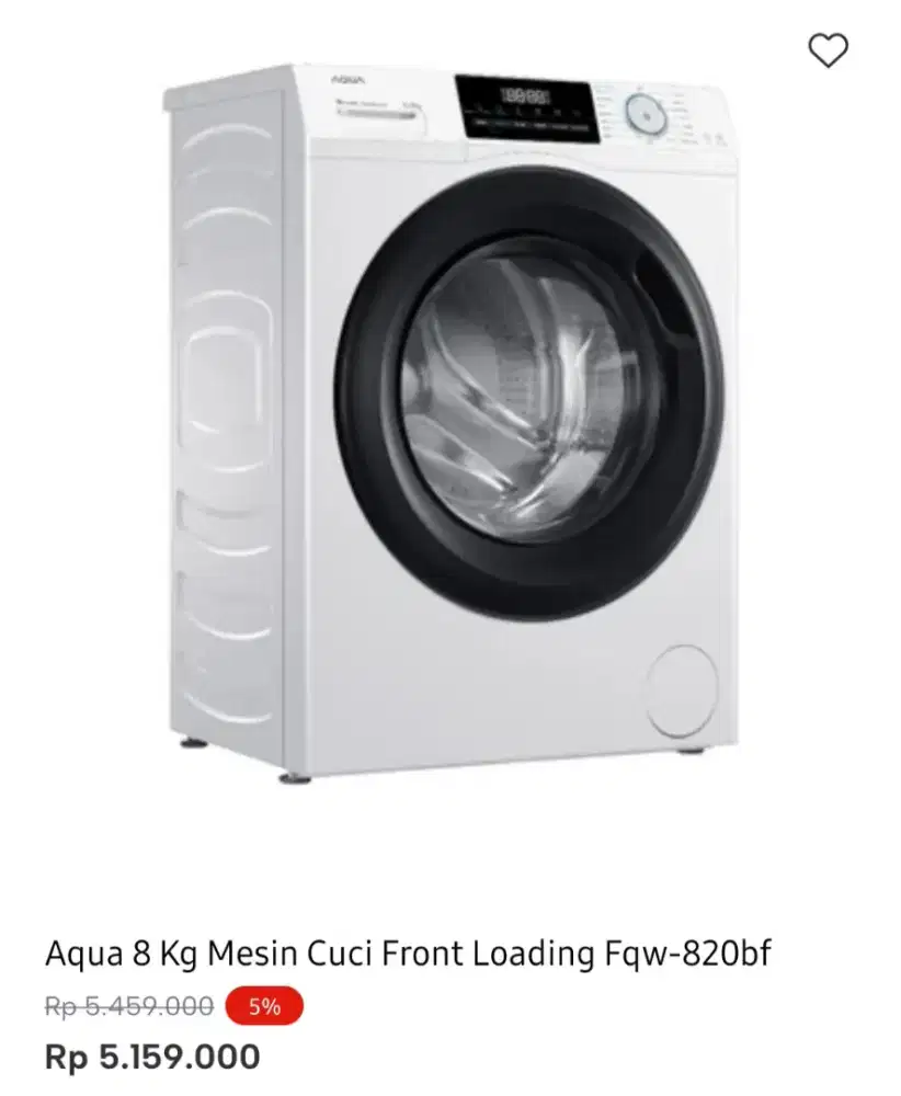 WM FRONT LOAD AQUA 8KG