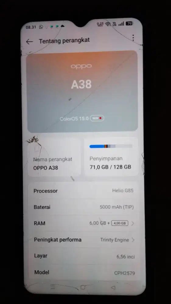 Dijual HP OPPO A38 komplit mulus