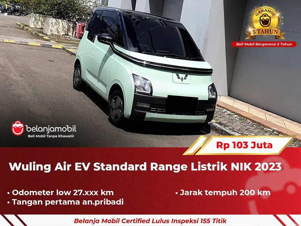 [ GARANSI 5TH ] Wuling Air EV Standard Range Listrik 2023/2024