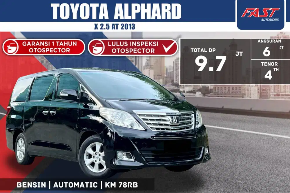 TOYOTA ALPHARD 2013 2.5 AT SUNROOF LOW KM.81RB & PAJAK PANJANG