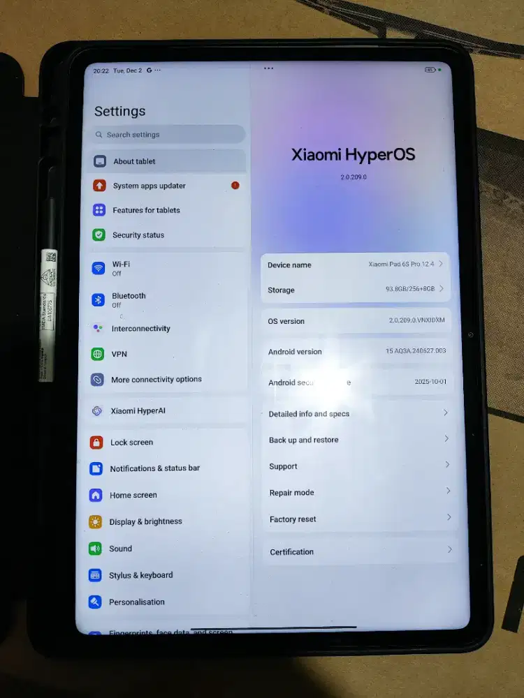 Xiaomi pad 6s pro + Xiaomi focus pen