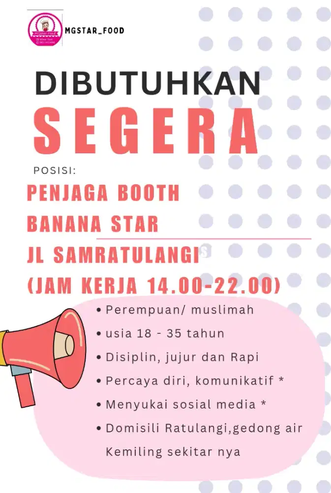 Penjaga booth banana star Ratulangi