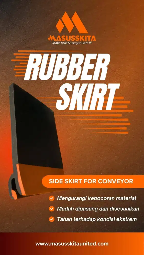 Rubber Skirt Conveyor Single/Double Lips, Solusi Anti-TumpahanPermanen