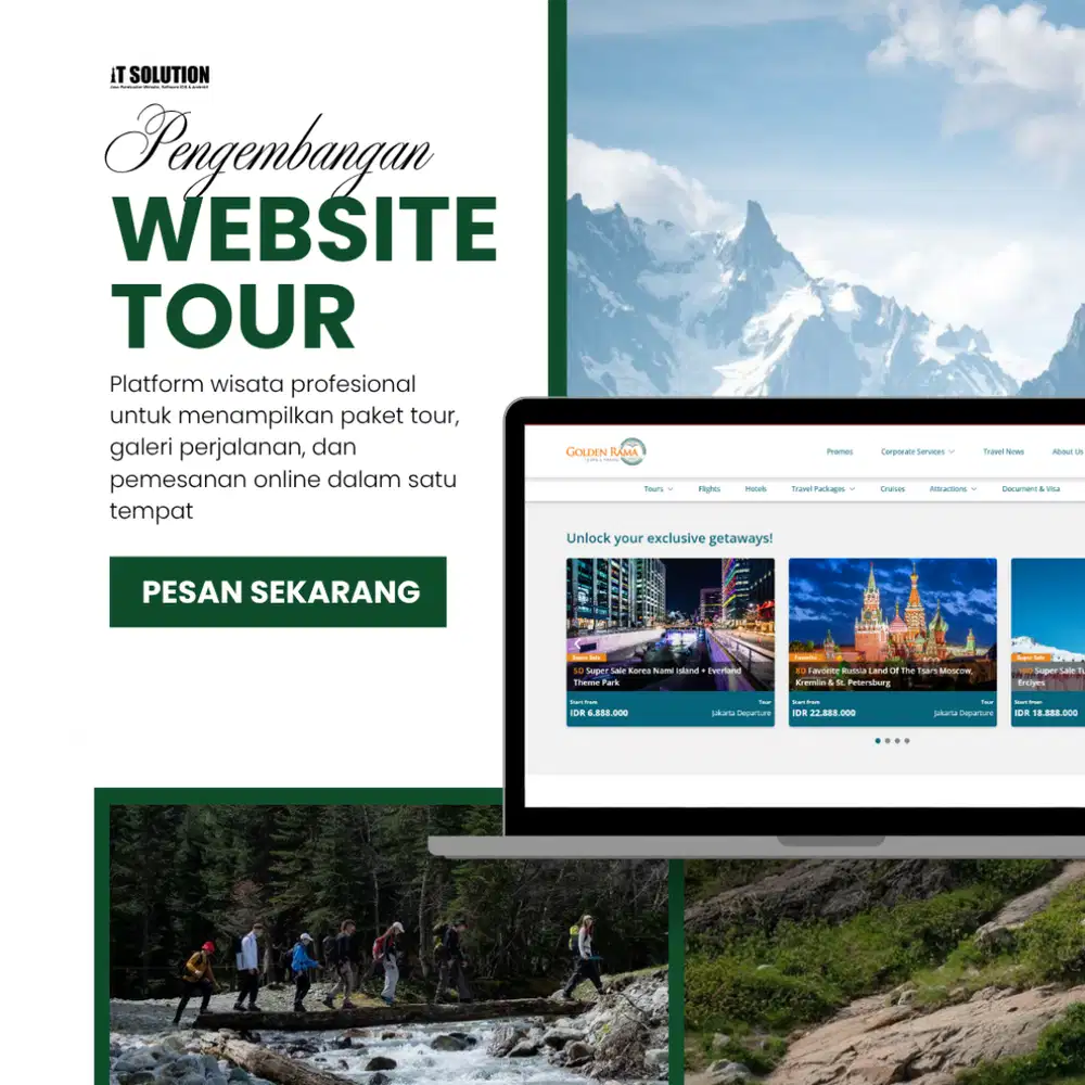 Custom Website Travel Profesional dan Modern