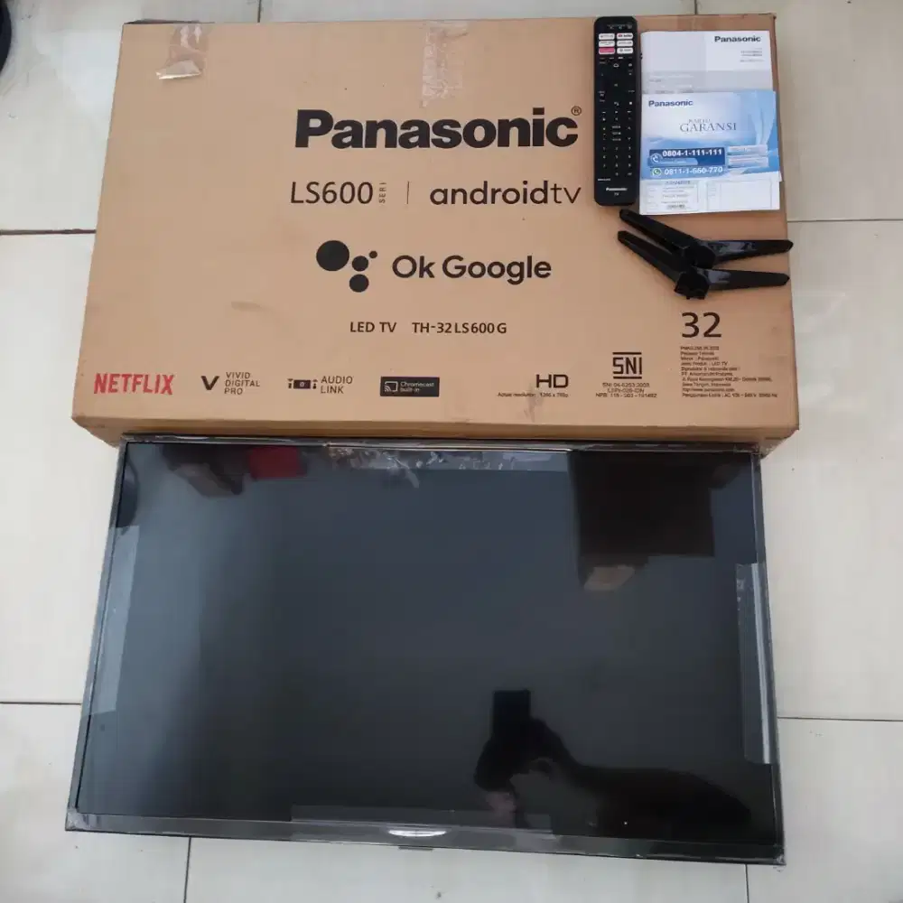 Android TV Youtube TV Panasonic 32 inc Fullset Like new Istimewa