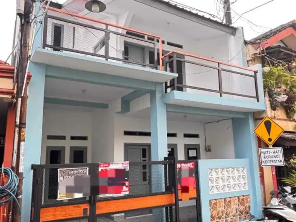 Dijual rumah 2 lantai di pondok ungu permai lok terdepan aman bisa kpr di bantu