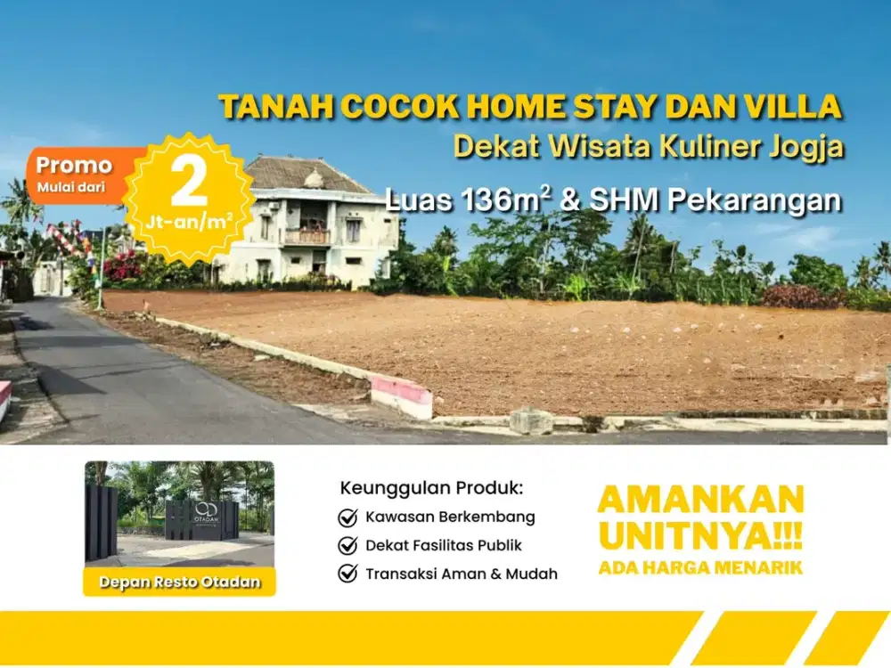 Tanah Jogja Dekat Kampus UII dan Kopi Klothok Jogja, Akad Notaris dan Legalitas Aman