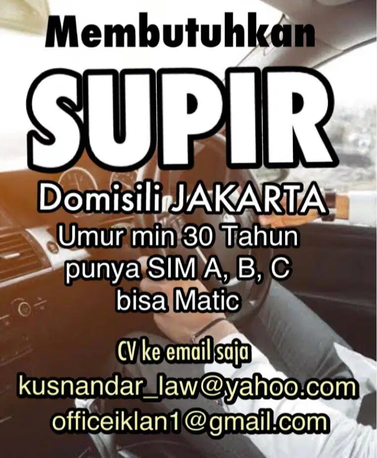 Loker SUPIR Jakarta