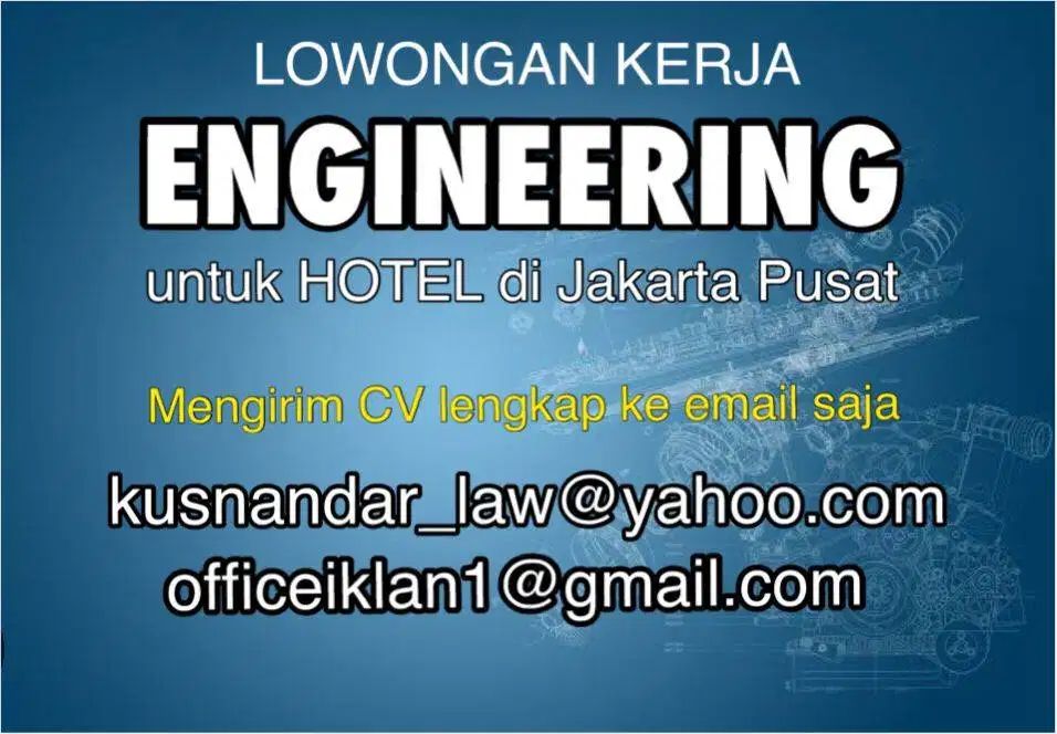 Loker ENGINEERING untuk Hotel di Jakarta