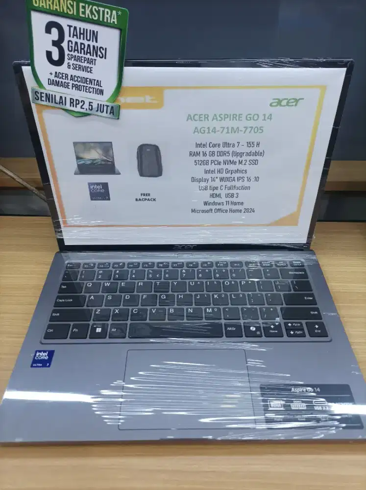 Cicilan laptop Acer Aspire GO 14 Intel core ultra 7