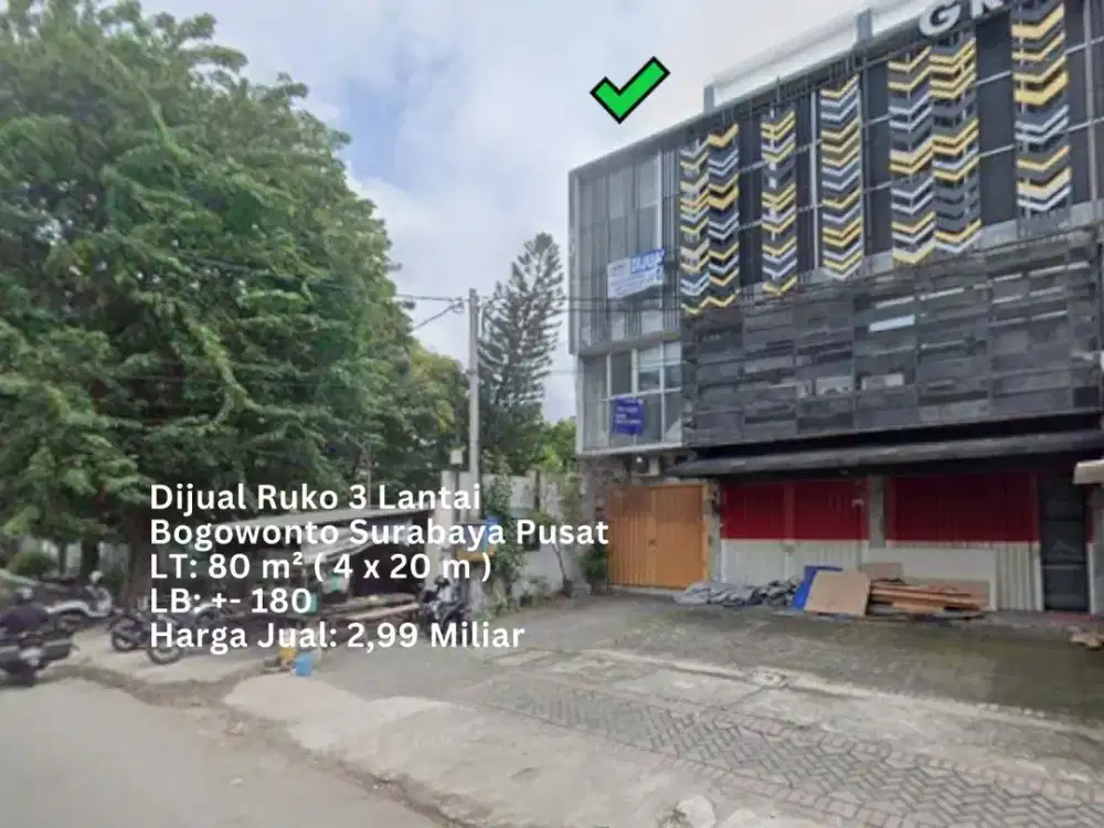 Dijual Langka Ruko Bogowonto 3 Lantai Dibawah 3 Miliar Surabaya Pusat