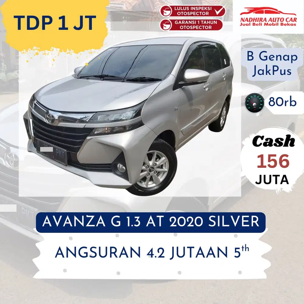 Promo DP 1 Juta Aja Avanza G 1.3 AT 2020 silver