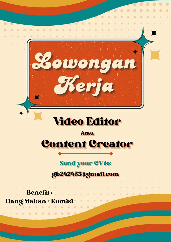 DICARI! Lowongan Sebagai Editor/Content Creator ( SEGERA )
