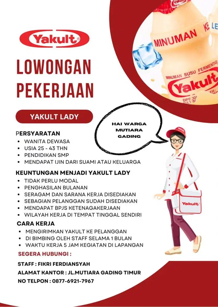 lowongan kerja yakult lady