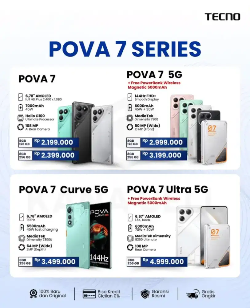 TECNO POVA 7 SERIES, PROMO CICILAN TANPA KARTU KREDIT