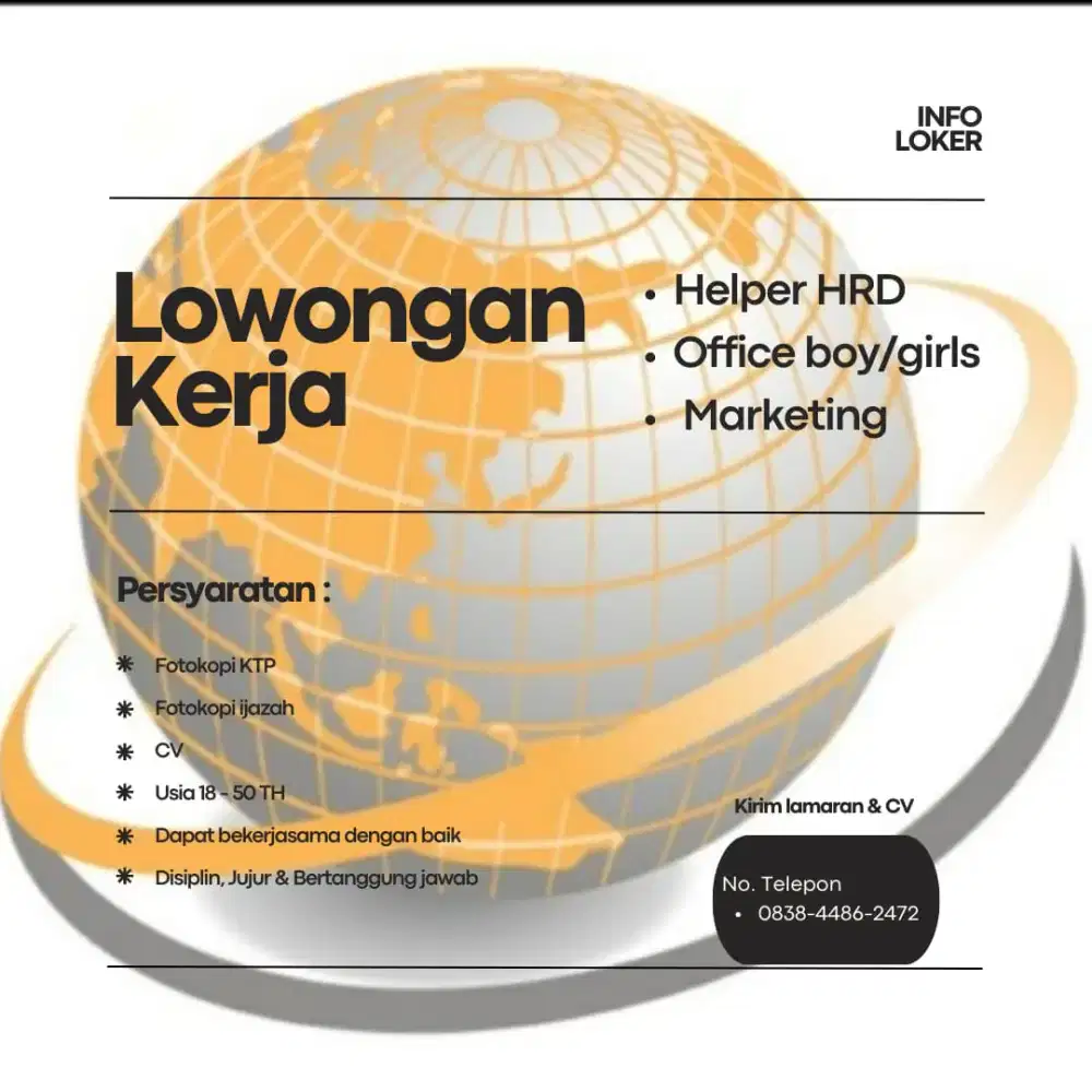 Membutuhkan karyawan/karyawati sebanyak banyaknya