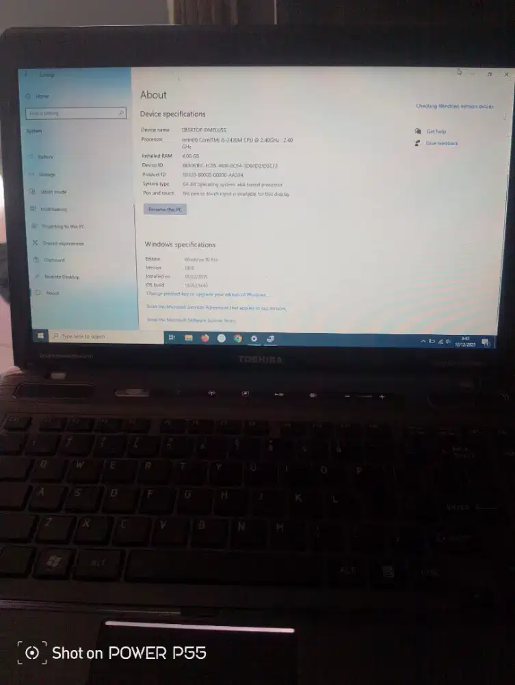 Laptop toshiba itel5